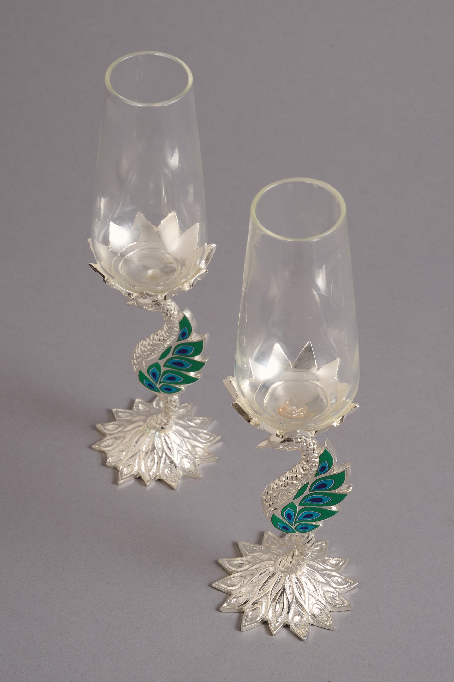 Peacock Champagne Glass