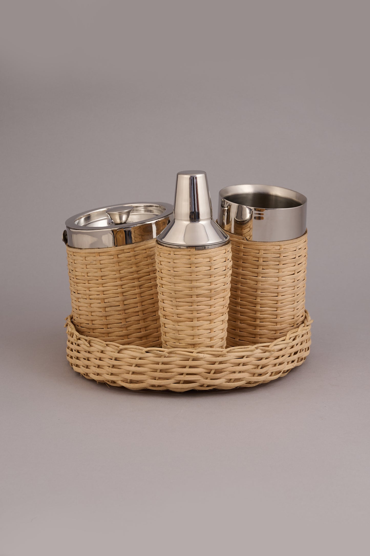 Rattan Barware Set