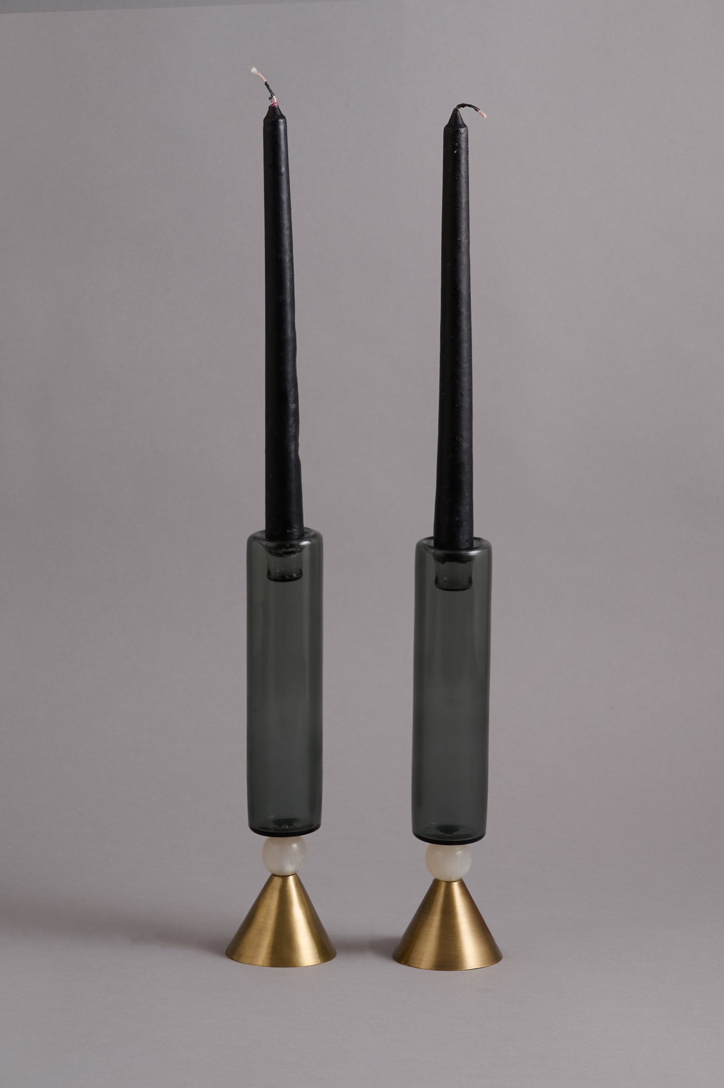 Smoked Taper Candle Holder