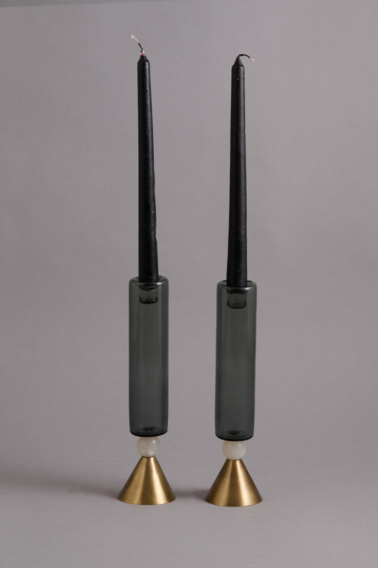 Smoked Taper Candle Holder