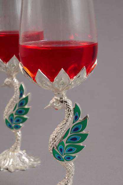 Peacock Wine Glasses