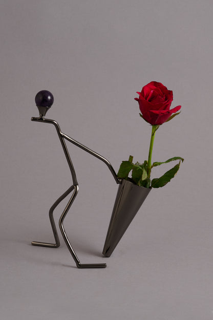 Flower Vase with Figure Design