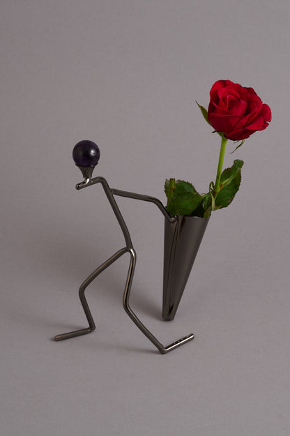 Flower Vase with Figure Design