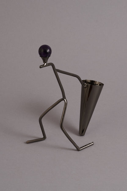 Flower Vase with Figure Design