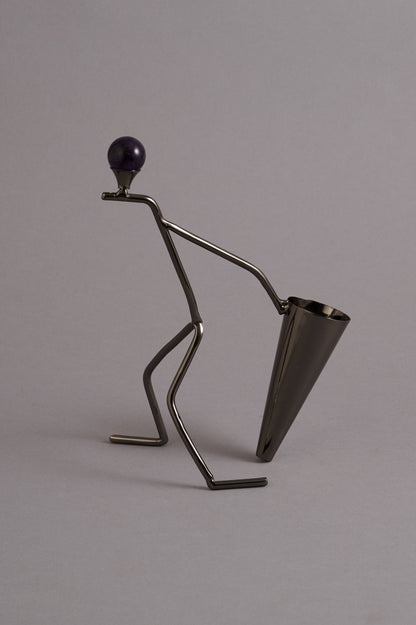 Flower Vase with Figure Design