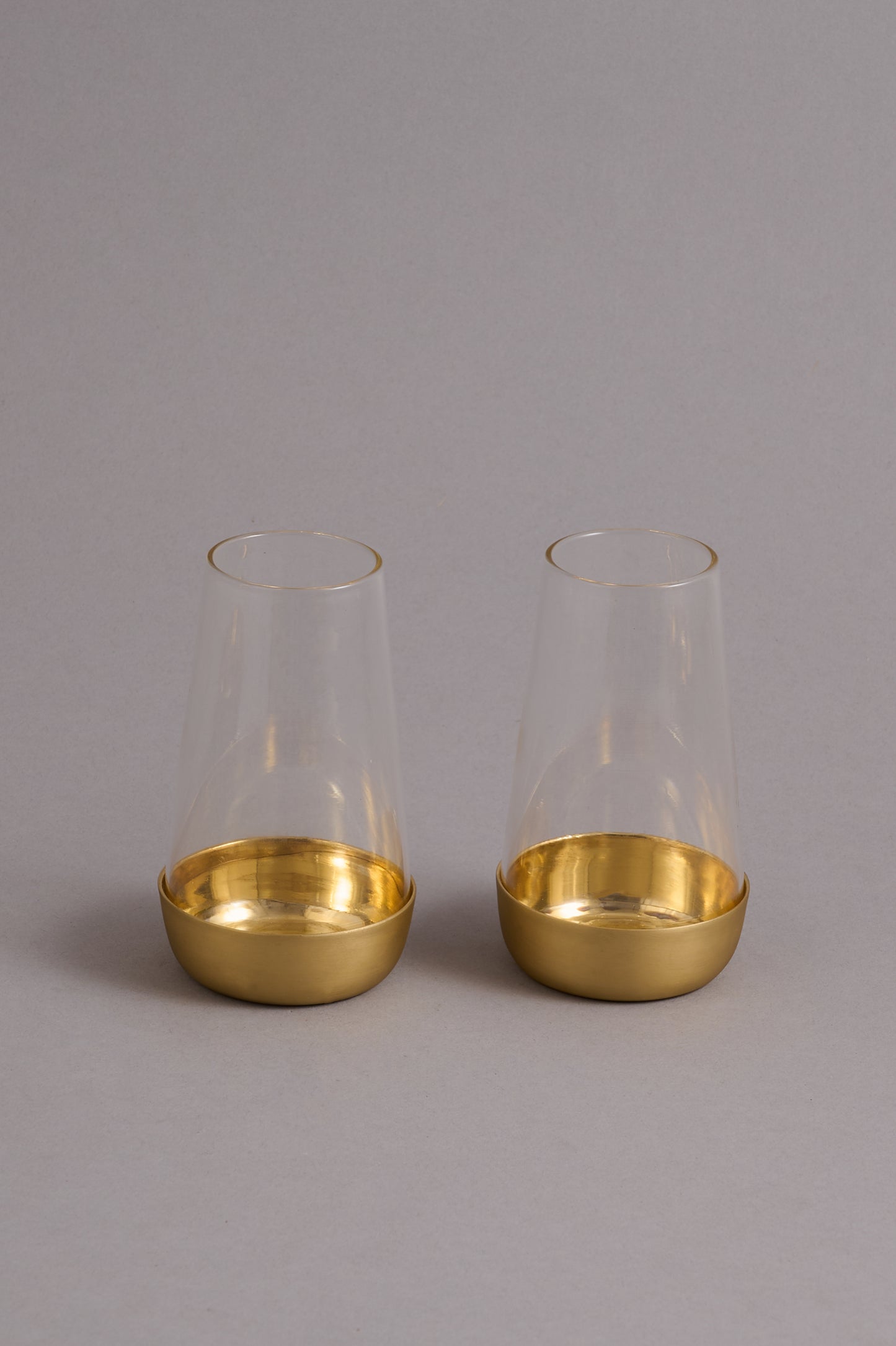 Tapered Brass Glasses