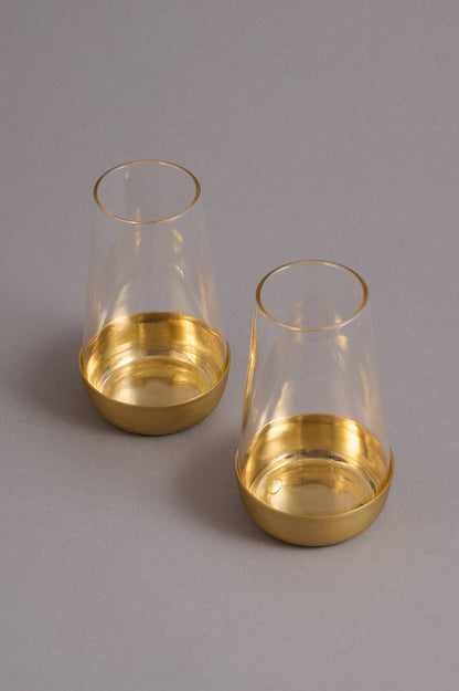 Tapered Brass Glasses