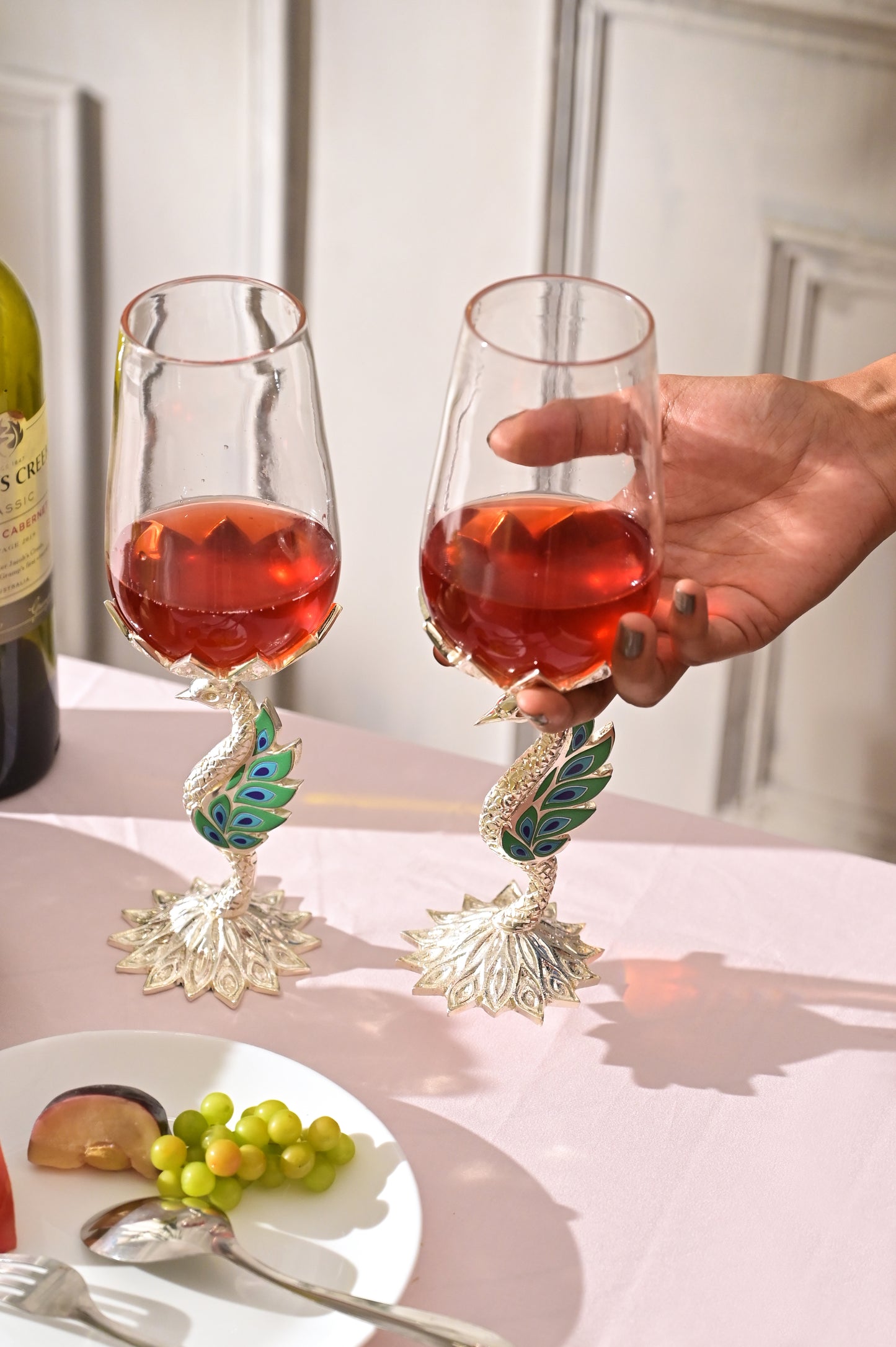 Peacock Wine Glasses