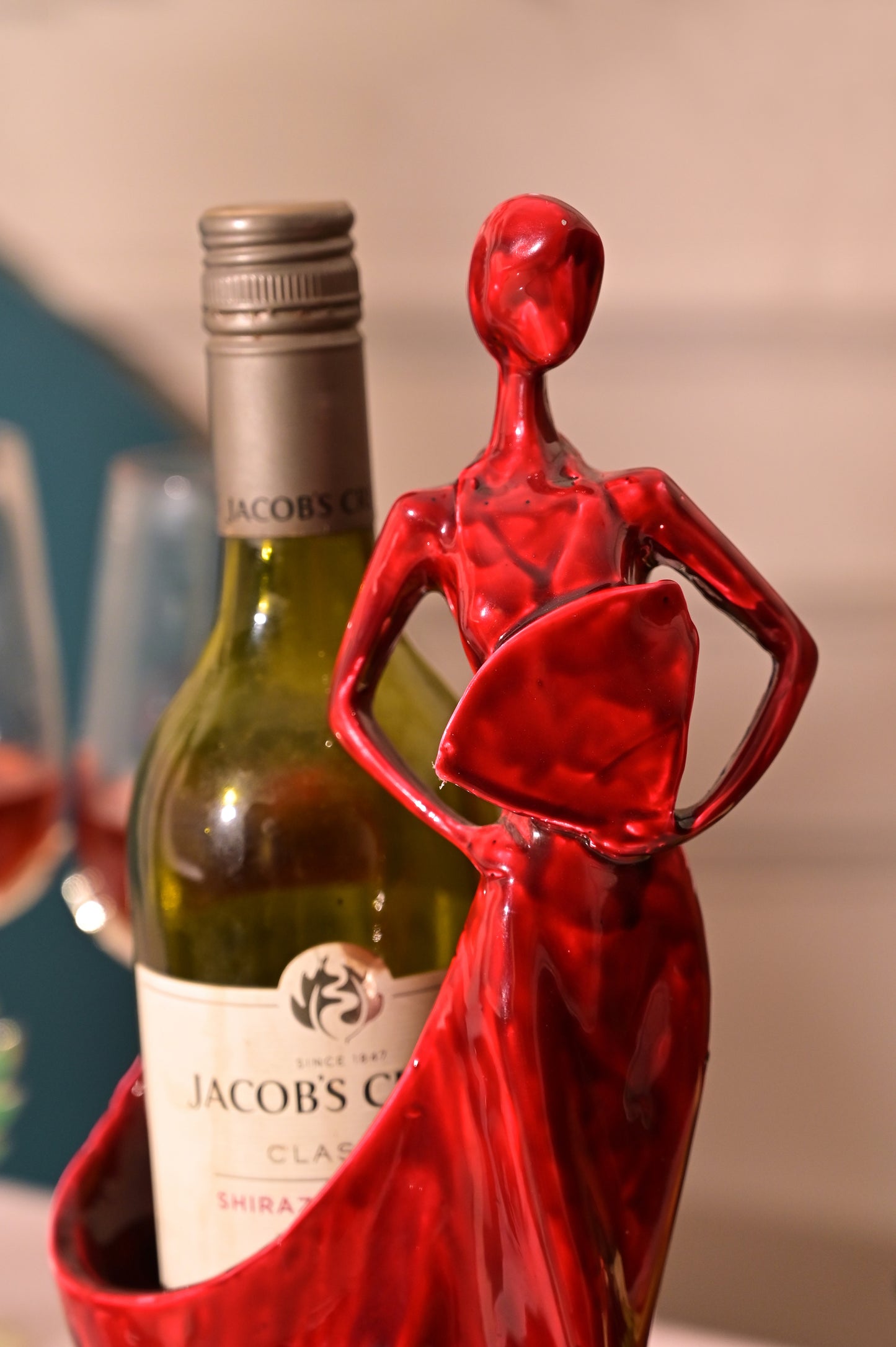 Red Lady Wine Bottle Holder