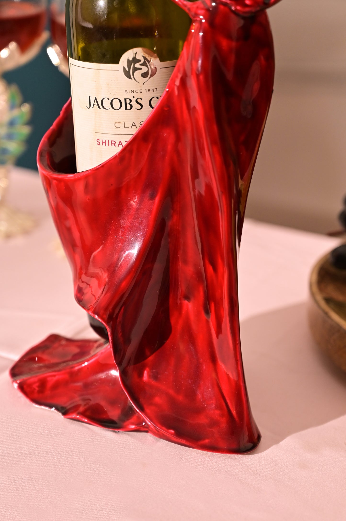 Red Lady Wine Bottle Holder